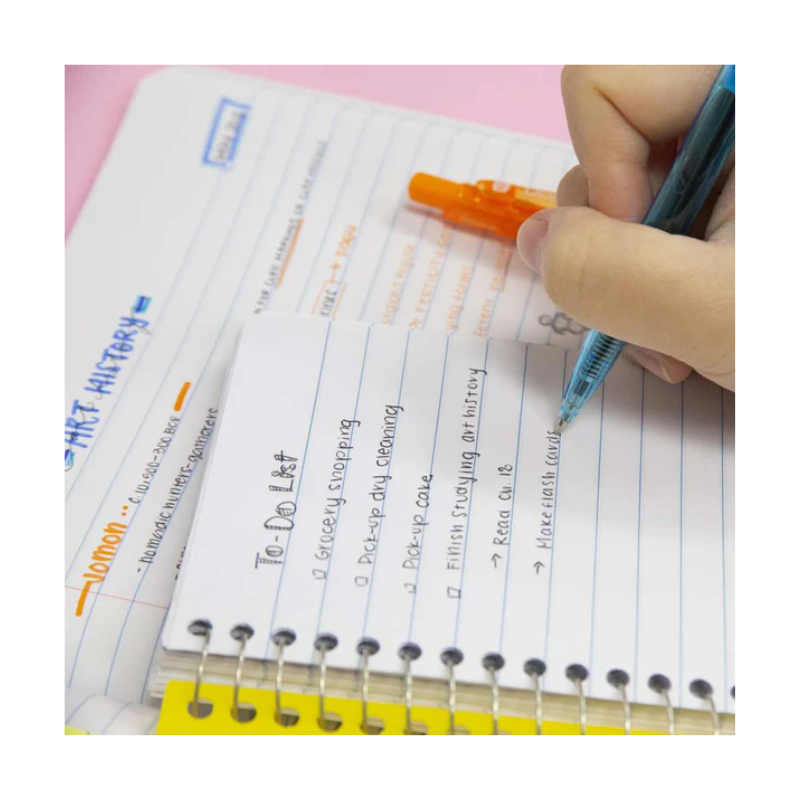 BAZIC Ixion Coloured Barrel Retractable Black Ink Pen (5/Pack)