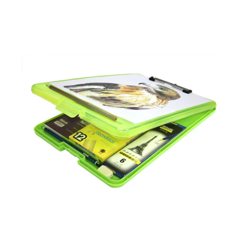 BAZIC Translucent Clipboard with Storage Case