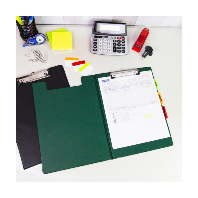 BAZIC A4 PVC Folder & Clipboard with Low Profile Clip