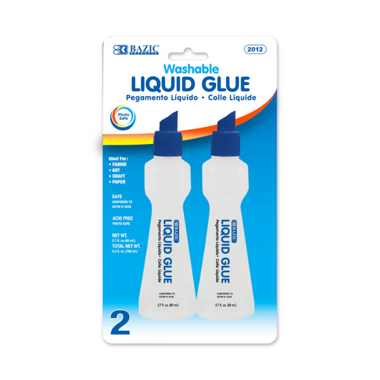 BAZIC 2.7oz / 80ml Clear Glue (2/Pack)