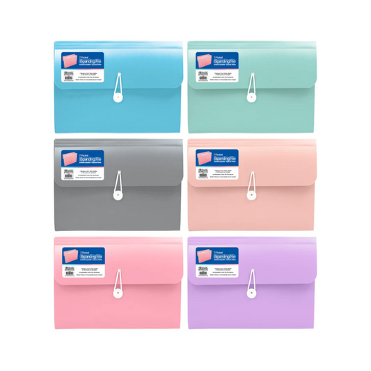 BAZIC Pastel 7-Pocket Letter Size Poly Expanding File