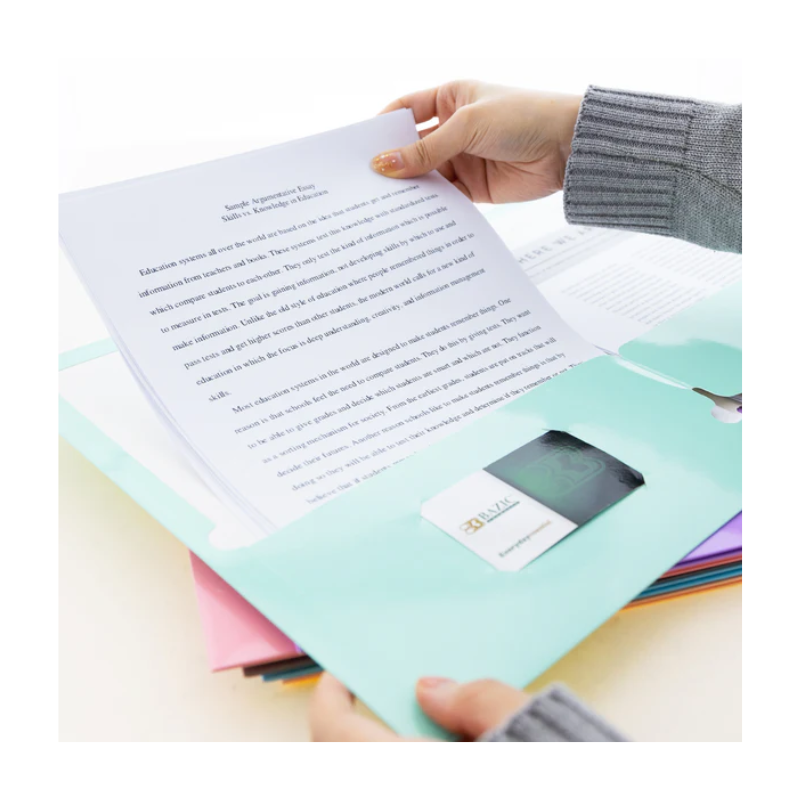 BAZIC 2-Pockets Laminated Pastel Portfolios