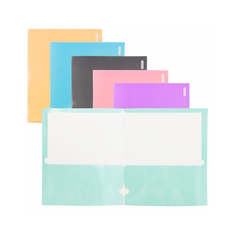 BAZIC 2-Pockets Laminated Pastel Portfolios