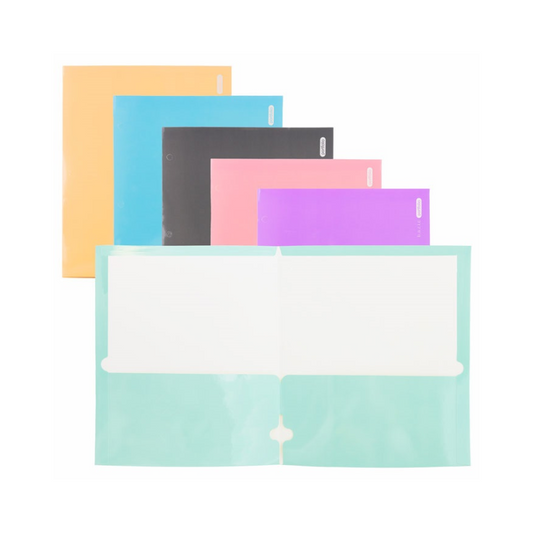 BAZIC 2-Pockets Laminated Pastel Portfolios