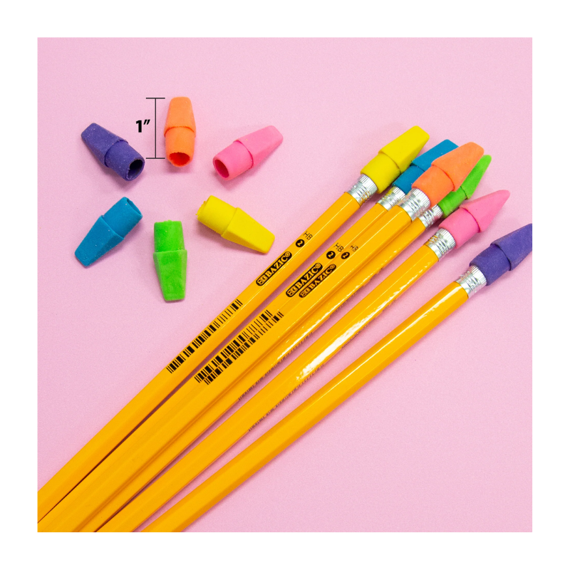 Bazic Neon Eraser Cap (20/Pack)