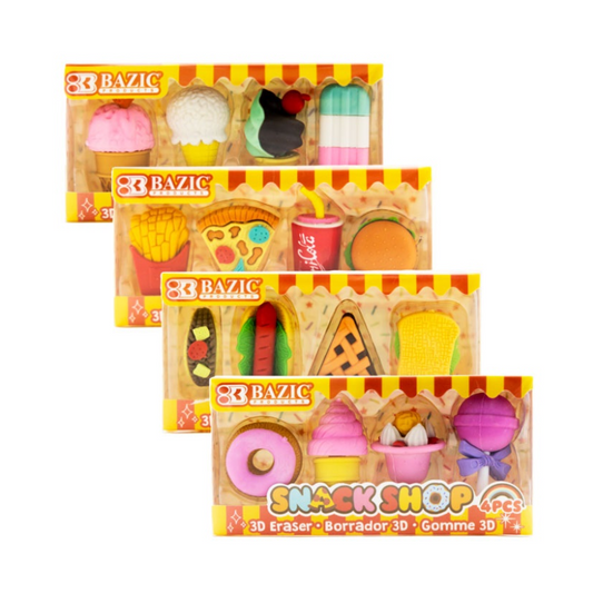 BAZIC Snack Shop 3D Eraser Set