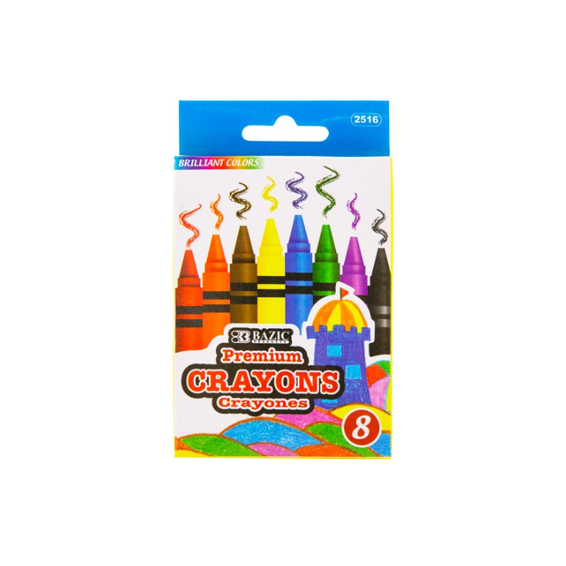 BAZIC Premium Crayons (8/Pack)