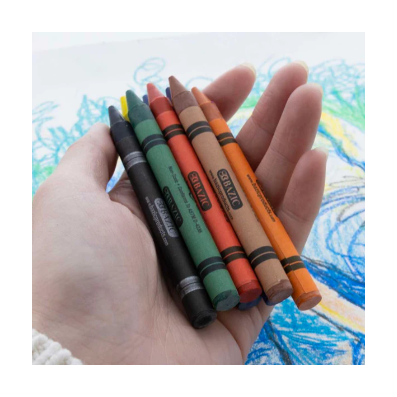 BAZIC Premium Crayons (8/Pack)