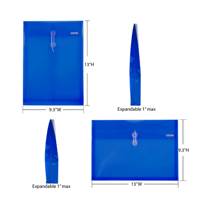 BAZIC Top / Side Loading Letter Size String Envelope (2/Pack)