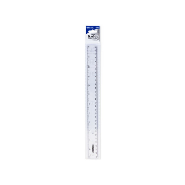 Clear Paper Ruler BAZIC 12