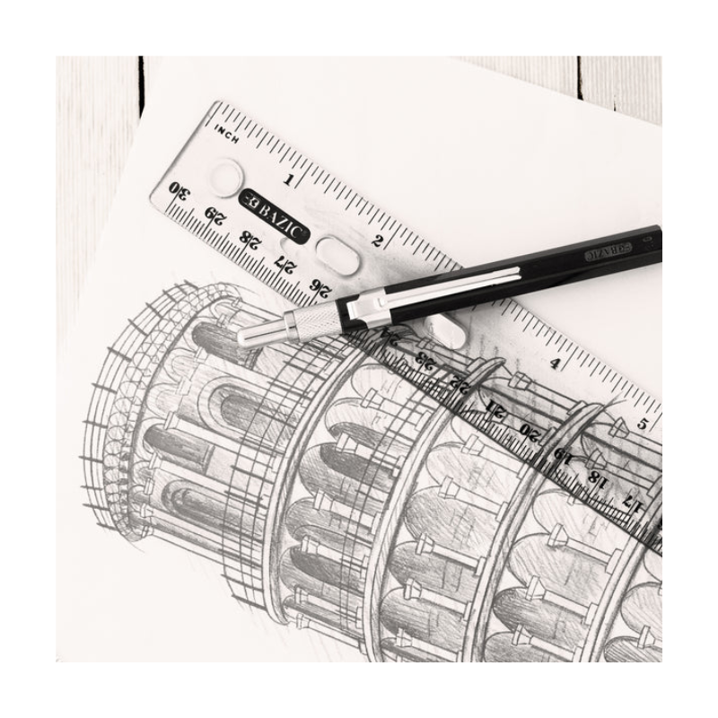 BAZIC 12" / 30cm Clear Ruler