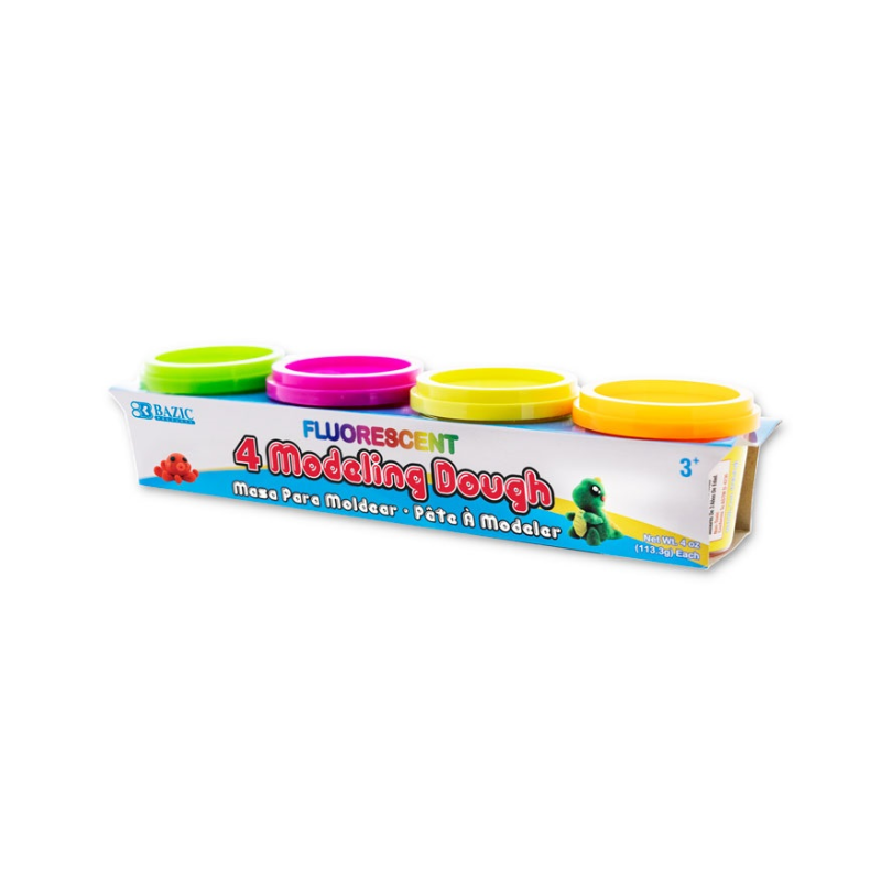 BAZIC 4oz Fluorescent Colour Modeling Dough (4/Pack)