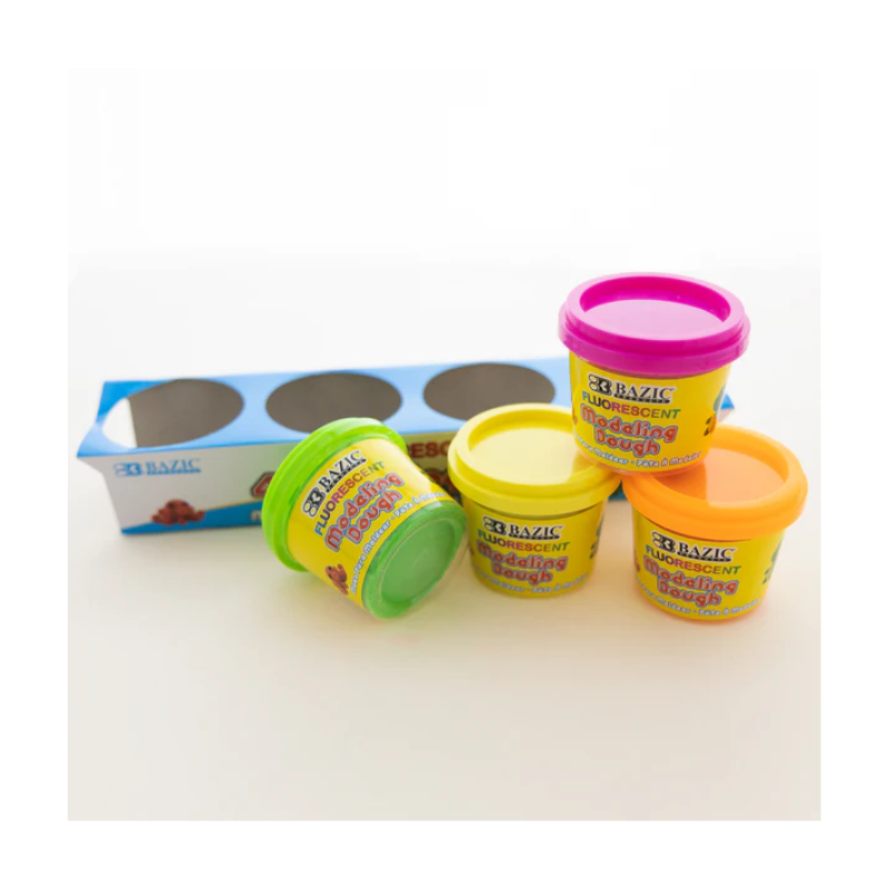 BAZIC 4oz Fluorescent Colour Modeling Dough (4/Pack)