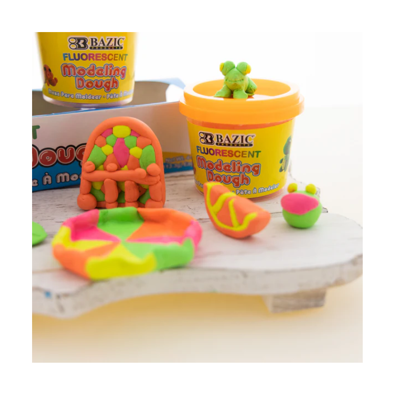 BAZIC 4oz Fluorescent Colour Modeling Dough (4/Pack)