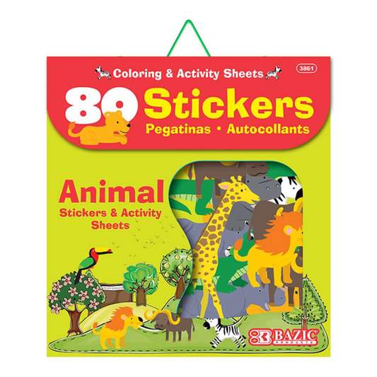 BAZIC Animal Series Assorted Sticker (80/Bag)