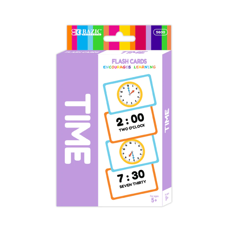 BAZIC Time Flash Cards (36/Pack) - Very Exciting Things Ltd.