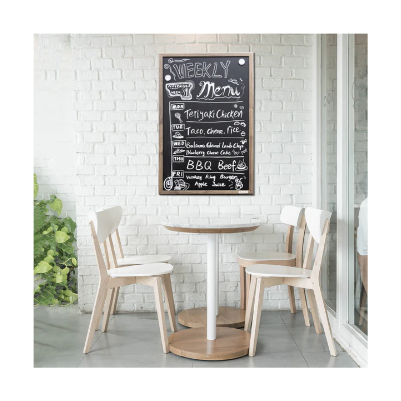 BAZIC Rustique 20" x 30" Wood Frame Magnetic Chalkboard with Chalk Marker