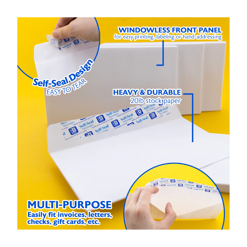 BAZIC #6 3/4 Self-Seal White Envelope (65/Pack)