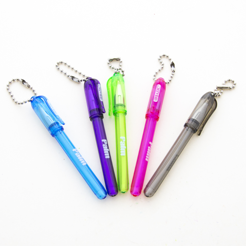 BAZIC Palm Mini Ballpoint Pen w/ Key Ring (5/Pack)