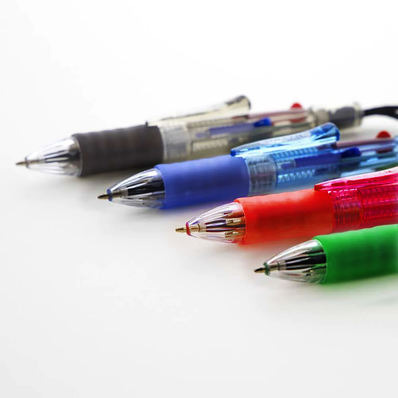 BAZIC 4-Colour Neck Pen w/ Cushion Grip (1/Pack)