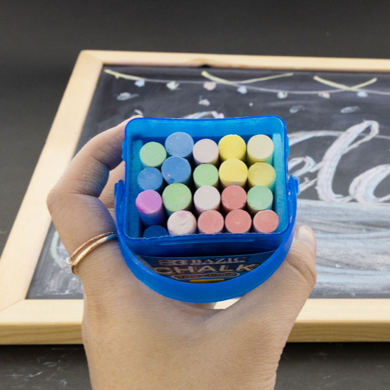 BAZIC 20pc Coloured Chalk Bucket
