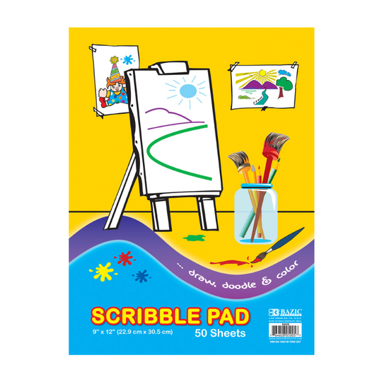 BAZIC 9" x 12" Scribble Pad (50 Sheets)