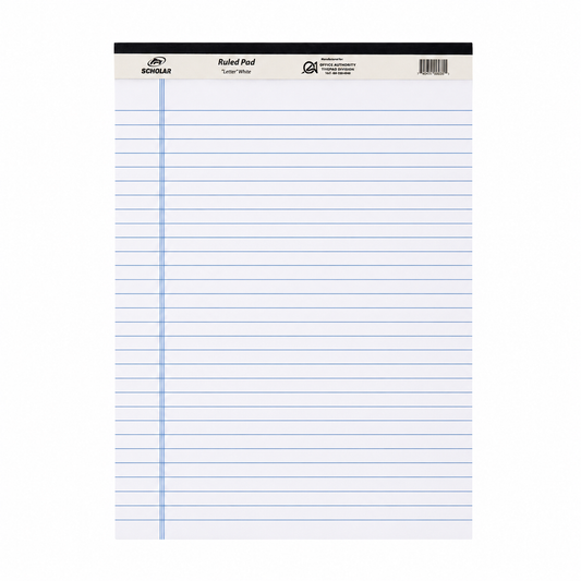 White Ruled Pad with Margin - 8.5" x 10.5"