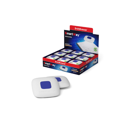 Erich Krause SmartWay Square Eraser with Plastic Holder