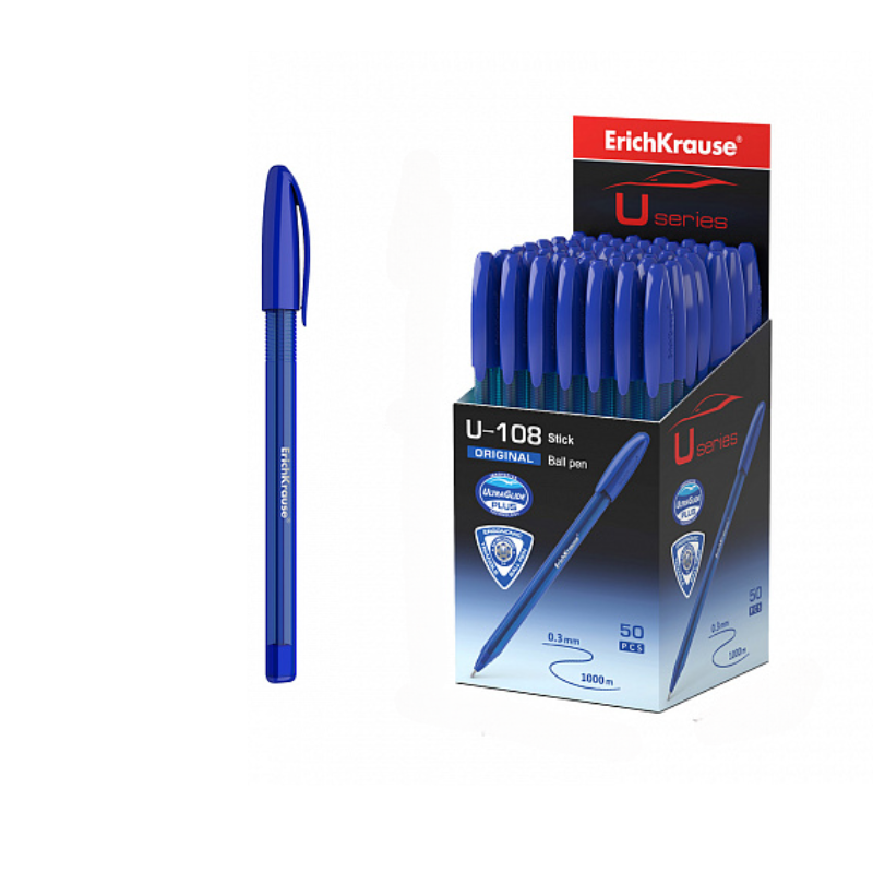 Erich Krause U-108 Ultra Glide 1.0mm Ballpoint Pen - Blue