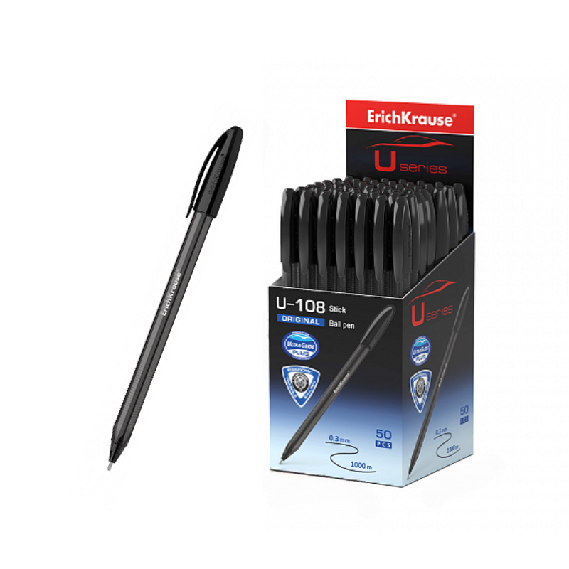 Erich Krause U-108 Ultra Glide 1.0mm Ballpoint Pen - Black