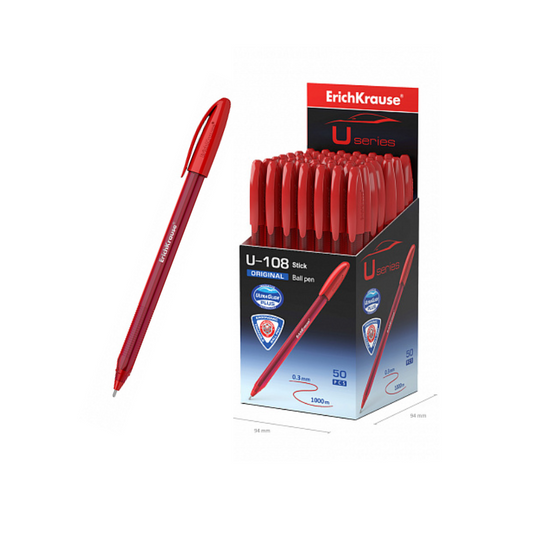 Erich Krause U-108 Ultra Glide 1.0mm Ballpoint Pen - Red