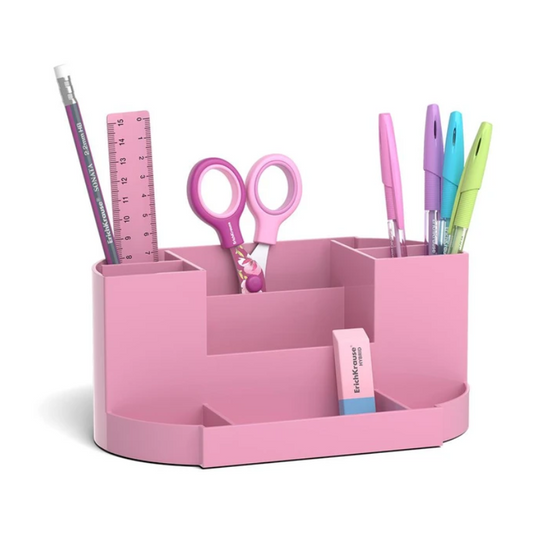 Erich Krause Victoria Plastic Desk Organiser Set - Pink