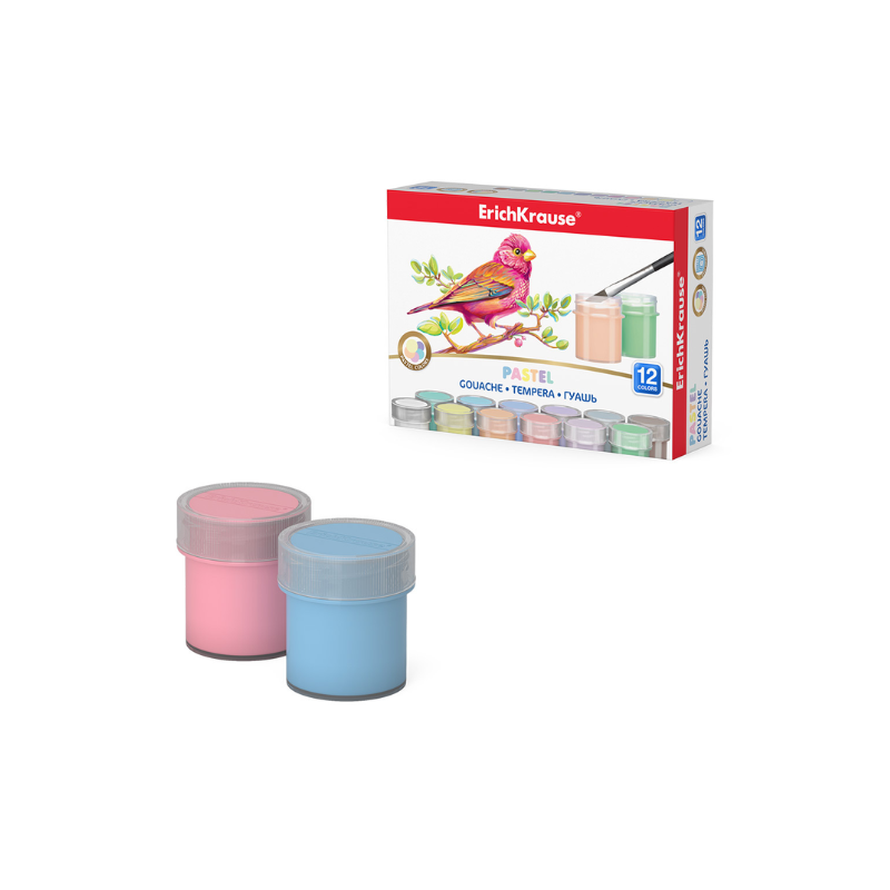 Erich Krause 20ml Gouache Paint Set (12/Pack) - Pastel