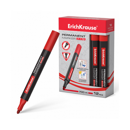 Erich Krause P-170 Permanent Marker - Red