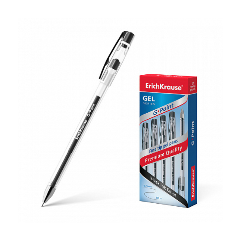Erich Krause G-Point 0.38mm Gel Pen - Black