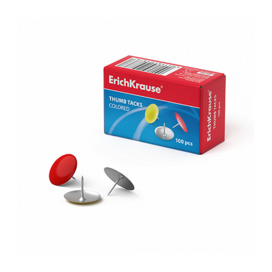 Erich Krause Classic Coloured Thumb Tacks (100/Box)