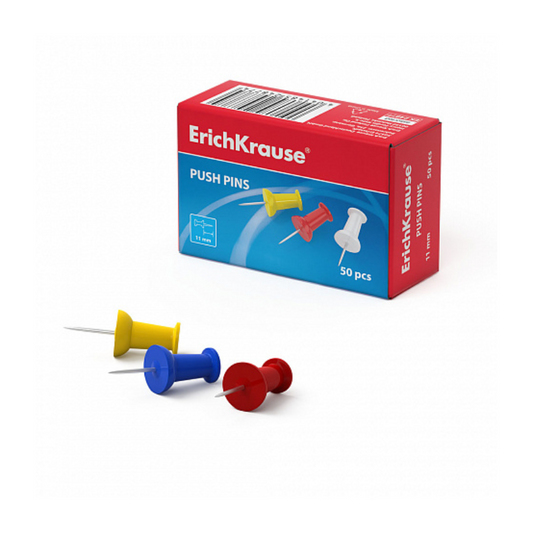 Erich Krause Classic Coloured Push Pins (50/Box)