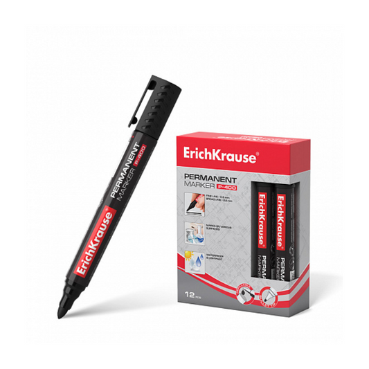 Erich Krause P-400 Permanent Marker - Black
