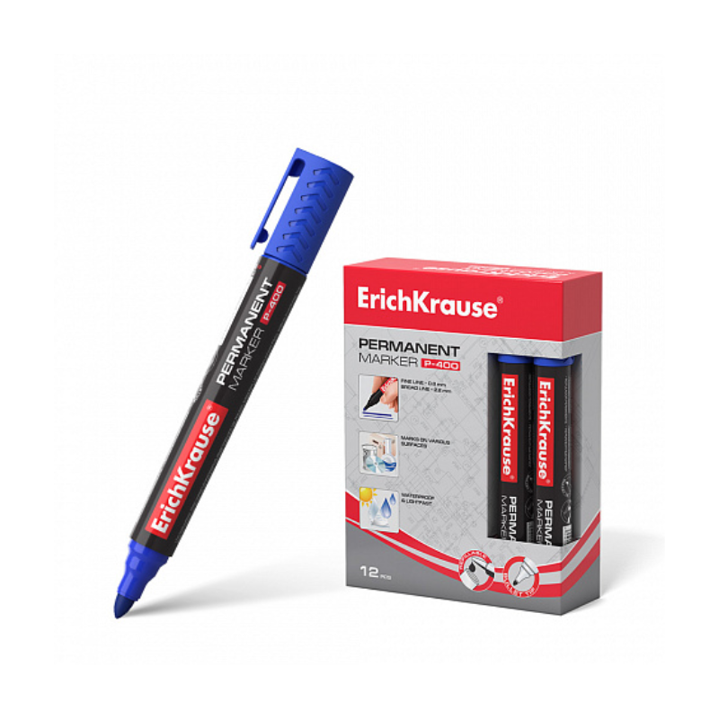 Erich Krause P-400 Permanent Marker - Blue