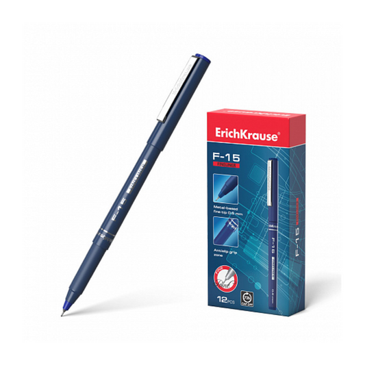 Erich Krause F-15 0.6mm Fineliner Pen - Blue