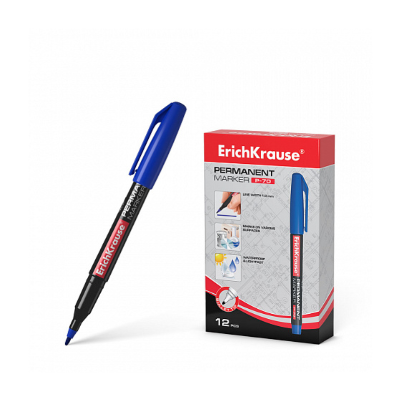 Erich Krause P-70 Permanent Marker - Blue