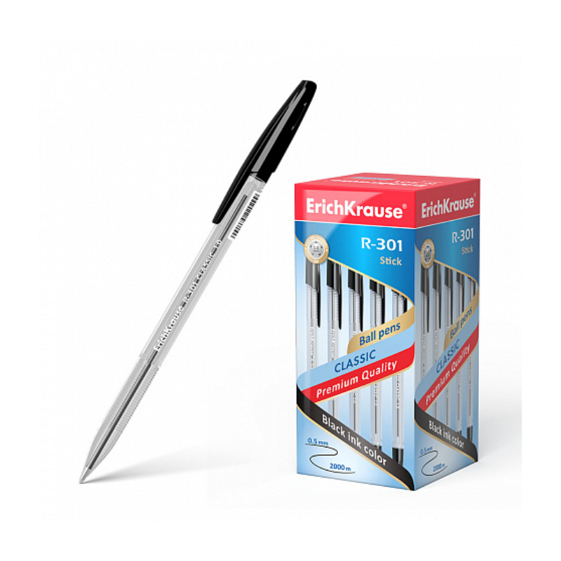 Erich Krause R-301 1.0mm Classic Ballpoint Pen - Black