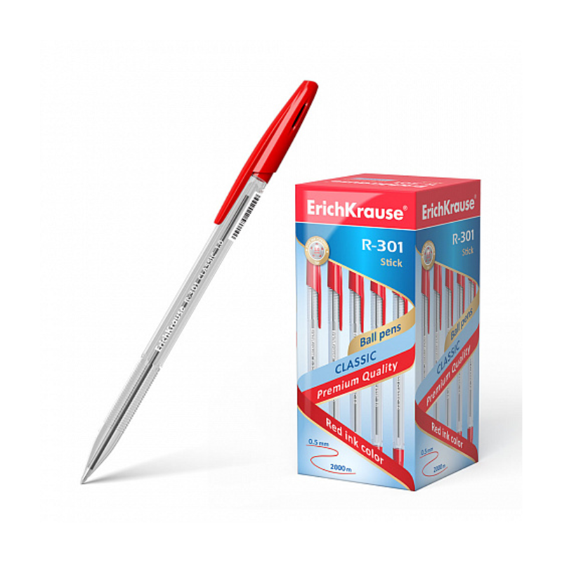 Erich Krause R-301 1.0mm Classic Ballpoint Pen - Red