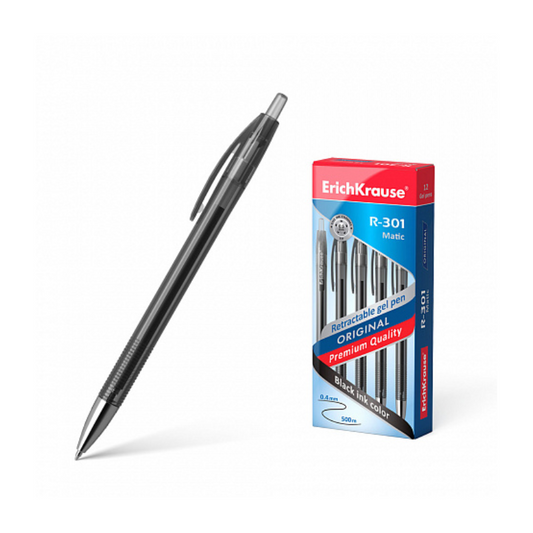 Erich Krause R-301 0.5mm Retractable Gel Pen - Black
