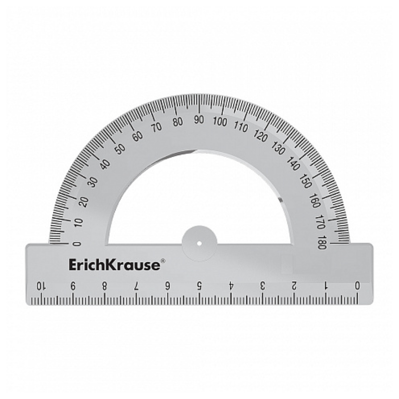 Erich Krause 180° 10cm Clear Plastic Protractor