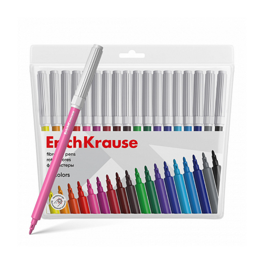 Erich Krause Felt Tip Coloured Markers (18/Pack)