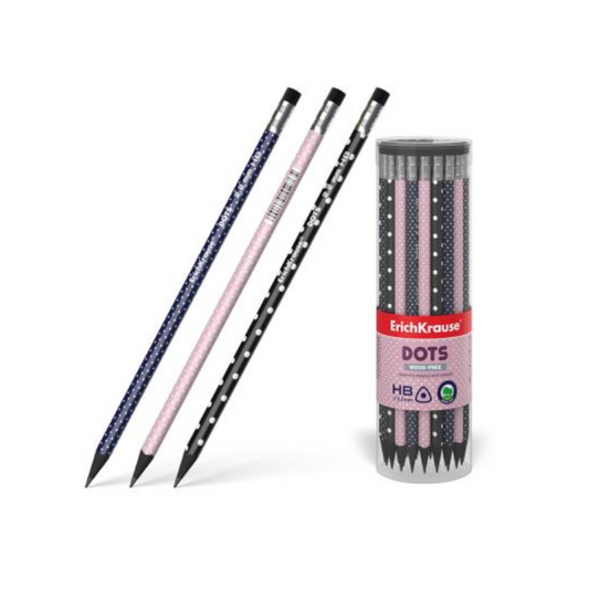 Erich Krause Dots Plastic Black Graphite HB Pencil