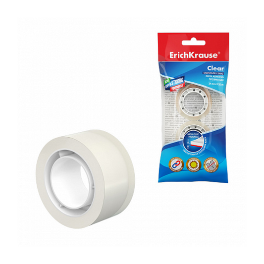 Erich Krause Transparent 24mm x 20m Tape (2/Pack)