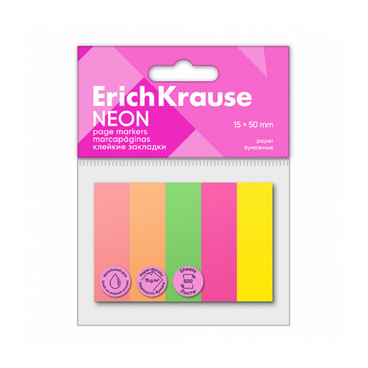 Erich Krause Neon Sticky Flags (500 Sheets)