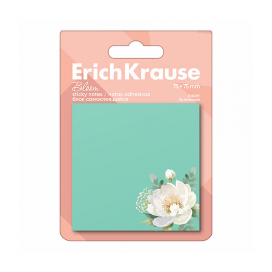 Erich Krause 3" x 3" Pastel Bloom Sticky Notes - Green (50 Sheets)